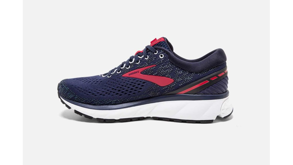 Brooks Ghost 11 Mens Road Running Shoes, Navy/Red/White, 7 US, Medium, 1102881D428.070