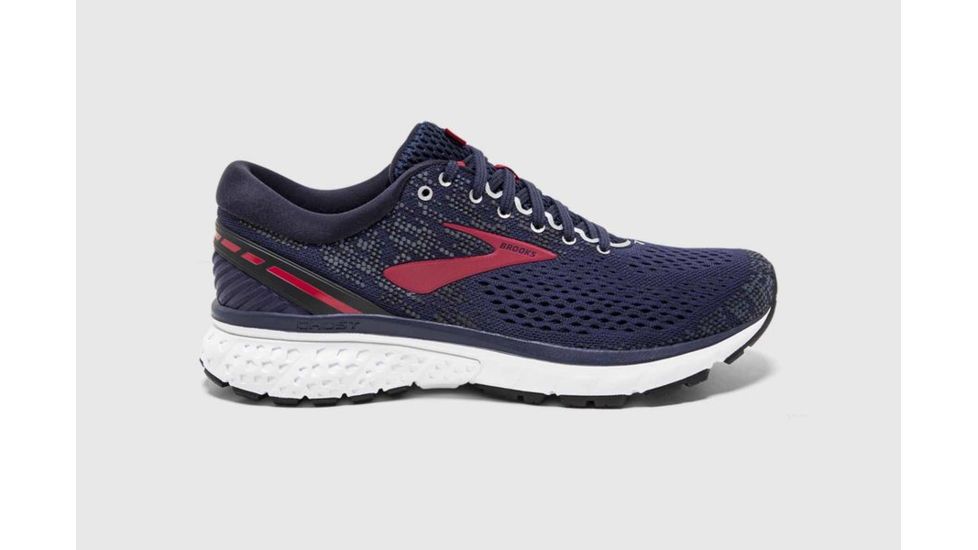 Brooks Ghost 11 Mens Road Running Shoes, Navy/Red/White, 7 US, Medium, 1102881D428.070