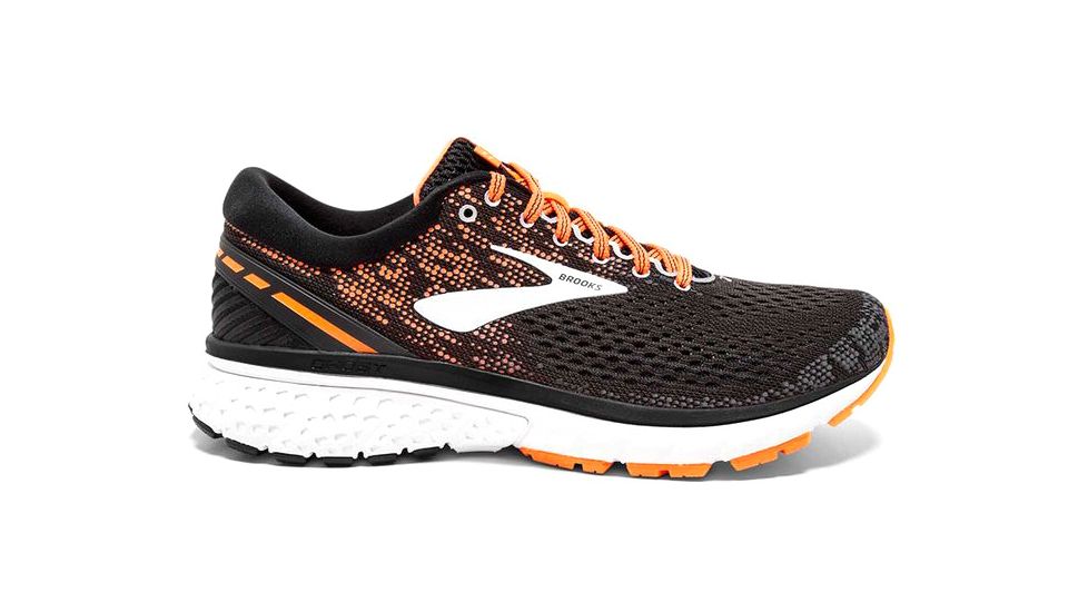 Brooks Ghost 11 Road Running Shoes - Mens, Black/Silver/Orange, Medium, 9 US, 1102881D093.090
