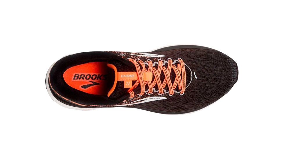 Brooks Ghost 11 Road Running Shoes - Mens, Black/Silver/Orange, Medium, 9 US, 1102881D093.090
