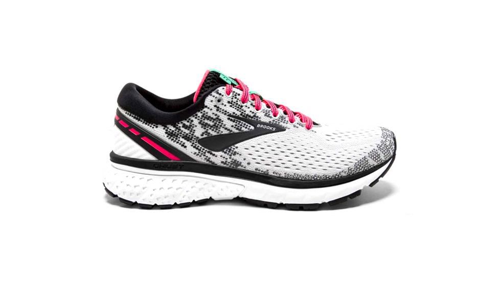 Brooks Ghost 11 Road Running Shoes - Womens, White/Pink/Black, Medium, 5 US, 1202771B192.050