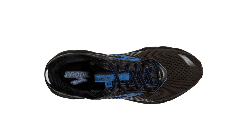 Brooks Ghost 12 GTX - Mens, Black/Ebony/Blue, Medium, 8.0, 1103111D064.080