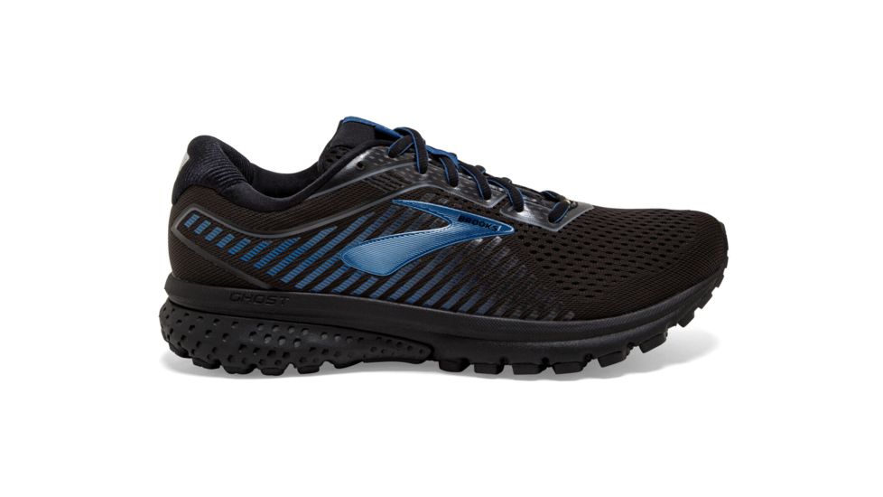 Brooks Ghost 12 GTX - Mens, Black/Ebony/Blue, Medium, 8.0, 1103111D064.080