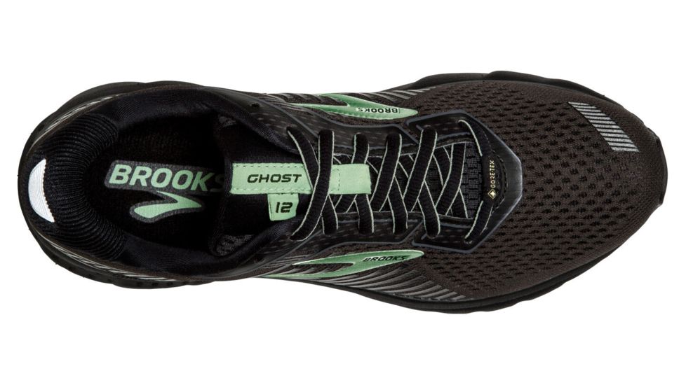 Brooks Ghost 12 GTX - Womens, Black/Ebony/Aqua, Medium, 11.0, 1202991B010.110