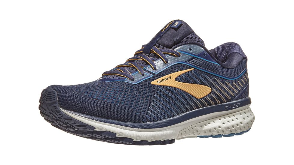 Brooks Ghost 12 - Mens, Navy/Deep Water/Gold, Medium, 8.5, 1103161D489.085