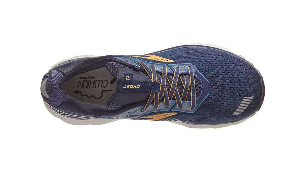 Brooks Ghost 12 - Mens, Navy/Deep Water/Gold, Medium, 8.5, 1103161D489.085