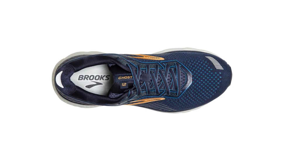 Brooks Ghost 12 Road Running Shoe - Mens, Navy/Deep Water/Gold, 9D, 1103161D489.090