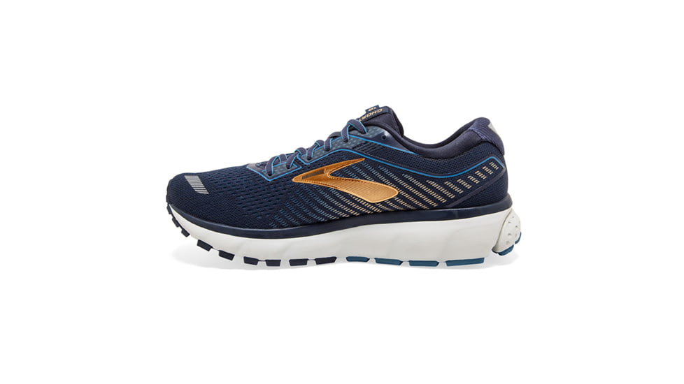 Brooks Ghost 12 Road Running Shoe - Mens, Navy/Deep Water/Gold, Narrow, 8.0, 1103161B489.080