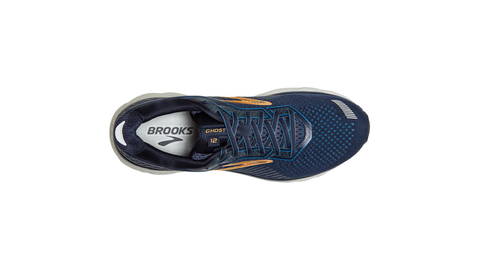 Brooks Ghost 12 Road Running Shoe - Mens, Navy/Deep Water/Gold, Narrow, 8.0, 1103161B489.080