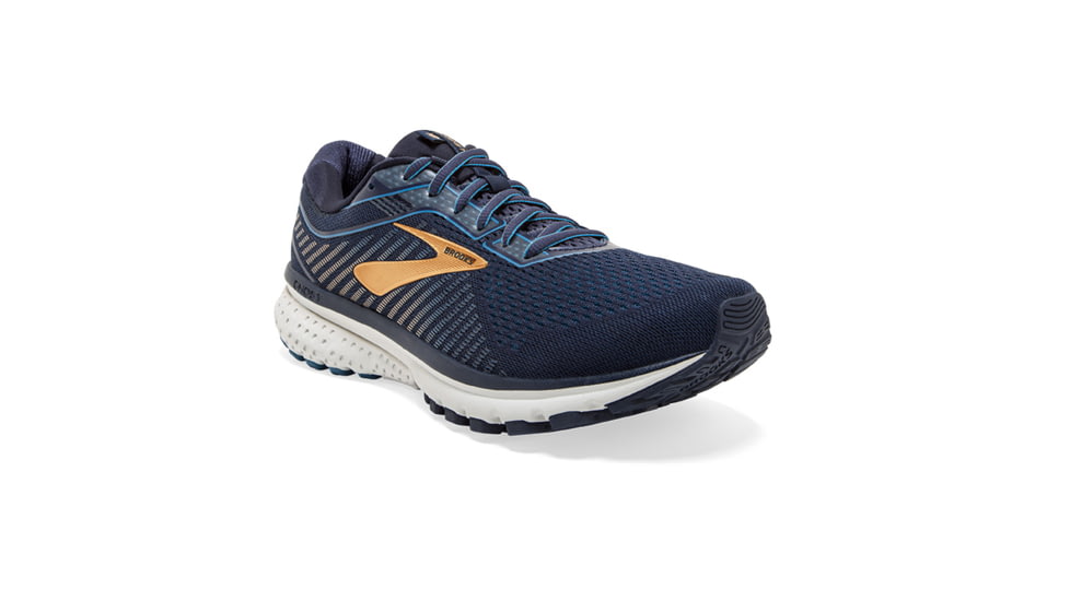 Brooks Ghost 12 Road Running Shoe - Mens, Navy/Deep Water/Gold, Narrow, 8.0, 1103161B489.080