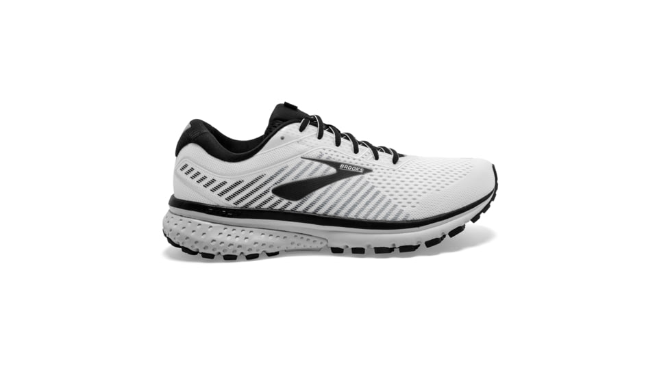 Brooks Ghost 12 Road Running Shoe - Mens, White/Grey/Black, Medium, 7.0, 1103161D175.070