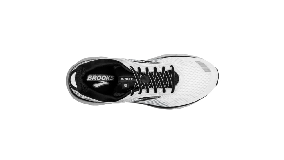 Brooks Ghost 12 Road Running Shoe - Mens, White/Grey/Black, Medium, 7.0, 1103161D175.070