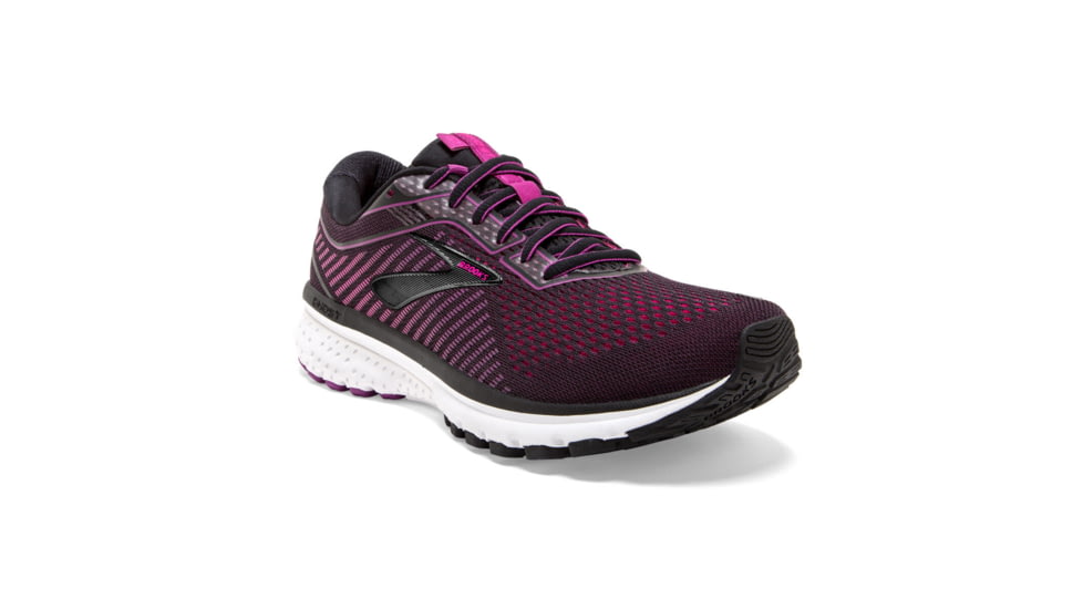 Brooks Ghost 12 Road Running Shoe - Womens, Black/Hollyhock/Pink, 7B, 1203051B063.070