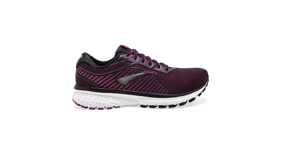 Brooks Ghost 12 Road Running Shoe - Womens, Black/Hollyhock/Pink, Medium, 11.0, 1203051B063.110