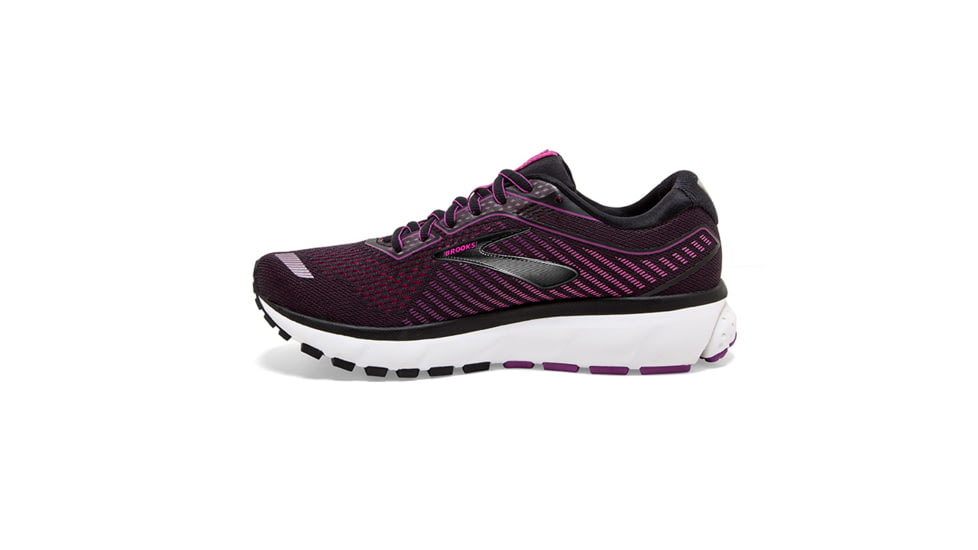 Brooks Ghost 12 Road Running Shoe - Womens, Black/Hollyhock/Pink, Medium, 11.0, 1203051B063.110