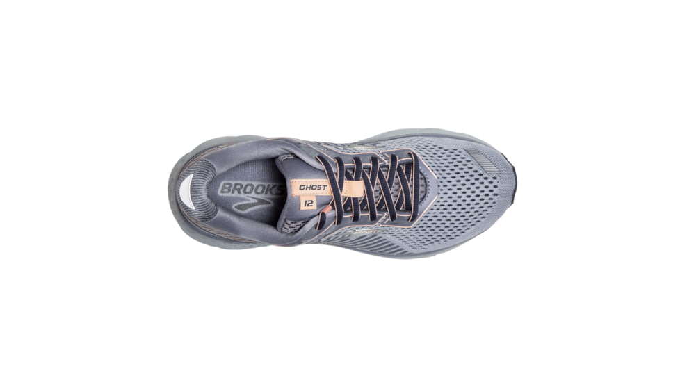 Brooks Ghost 12 Road Running Shoe - Womens, Granite/Peacoat/Peach, Medium, 12.0, 1203051B086.120