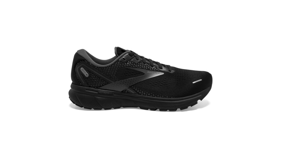 Brooks Ghost 14 Shoes - Mens, Black/Black/Ebony, 7 US, Extra Wide, 1103694E020.070
