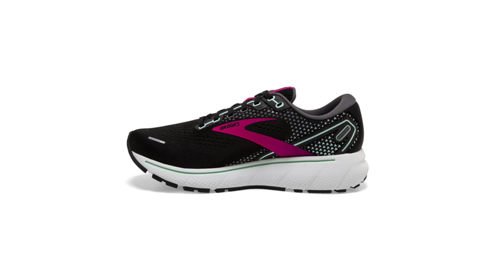 Brooks Ghost 14 Shoes - Womens, Black/Pink/Yucca, 10.5 US, Regular, 1203561B013.105