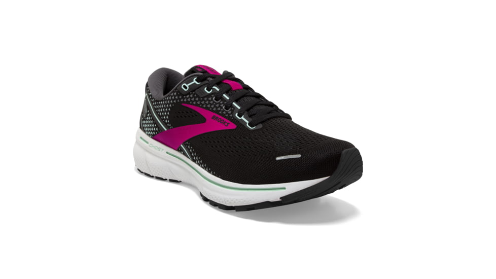 Brooks Ghost 14 Shoes - Womens, Black/Pink/Yucca, 10.5 US, Regular, 1203561B013.105