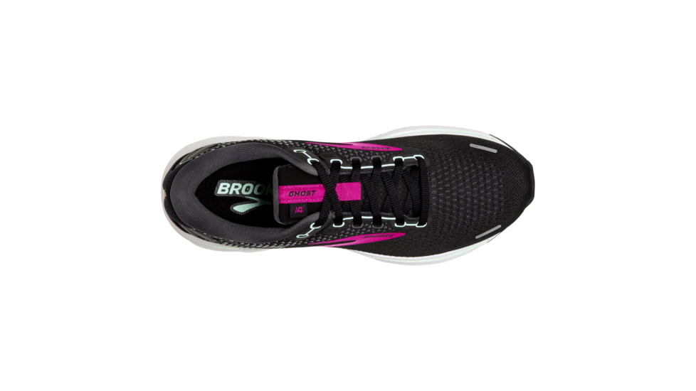 Brooks Ghost 14 Shoes - Womens, Black/Pink/Yucca, 10.5 US, Regular, 1203561B013.105