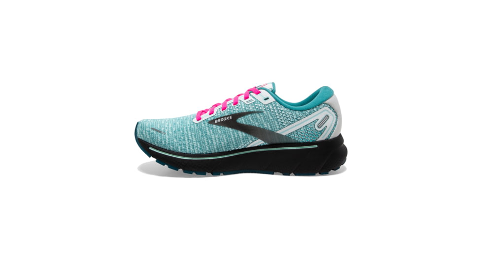 Brooks Ghost 14 Shoes - Womens, White/Black/Blue Light, 6.5 US, Regular, 1203561B141.065