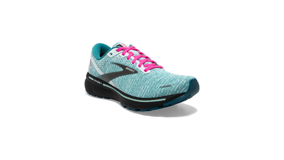 Brooks Ghost 14 Shoes - Womens, White/Black/Blue Light, 6.5 US, Regular, 1203561B141.065