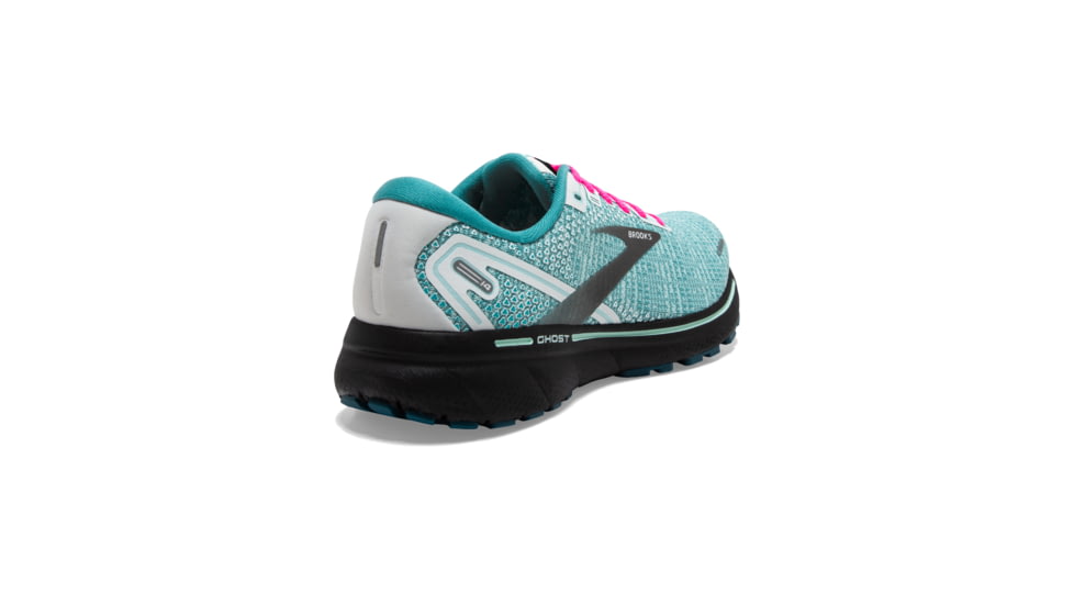 Brooks Ghost 14 Shoes - Womens, White/Black/Blue Light, 6.5 US, Regular, 1203561B141.065