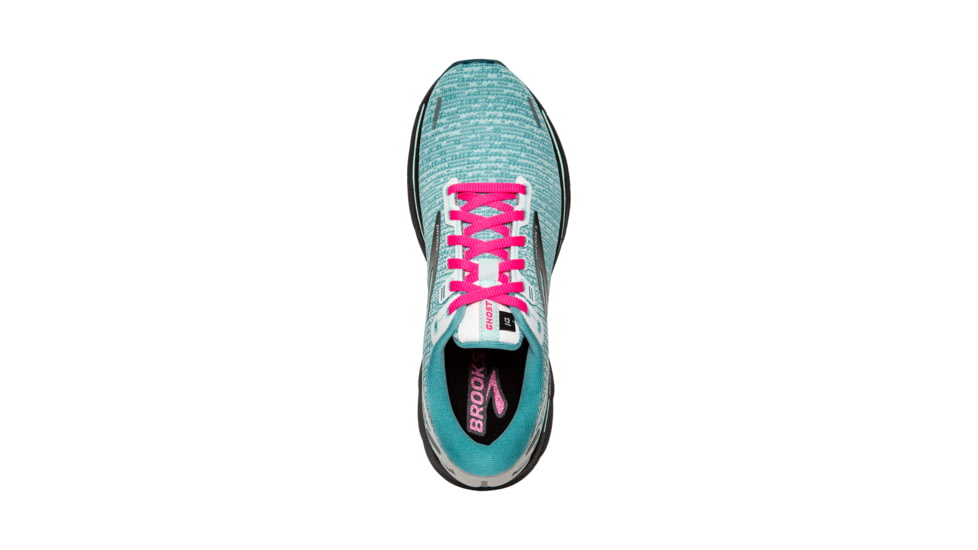 Brooks Ghost 14 Shoes - Womens, White/Black/Blue Light, 6.5 US, Regular, 1203561B141.065