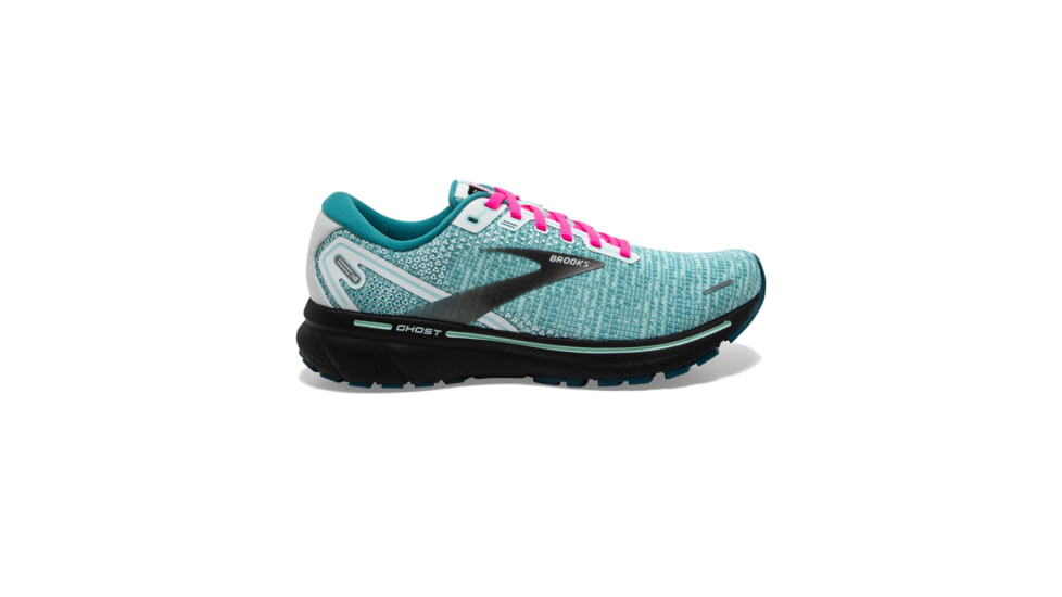 Brooks Ghost 14 Shoes - Womens, White/Black/Blue Light, 6.5 US, Regular, 1203561B141.065