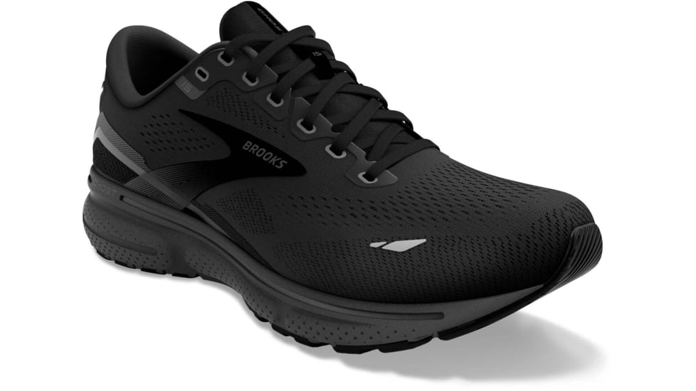 Brooks Ghost 15 Running Shoes - Mens, Extra Wide, Black/Black/Ebony, 8.5, 1103934E020.085