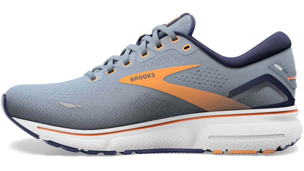 Brooks Ghost 15 Running Shoes - Mens, Flintstone/Peacoat/Orange Pop, 8.5, 1103931D417.085