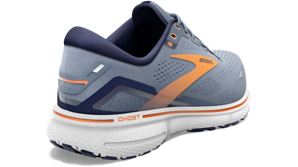 Brooks Ghost 15 Running Shoes - Mens, Flintstone/Peacoat/Orange Pop, 8.5, 1103931D417.085