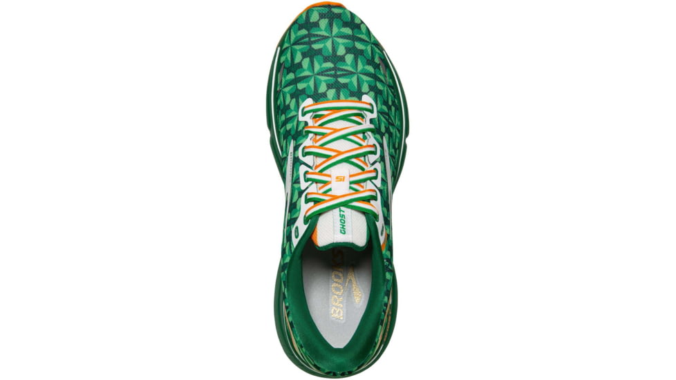 Brooks Ghost 15 Running Shoes - Mens, Green/White/Orange, 10.0, 1103931D371.100