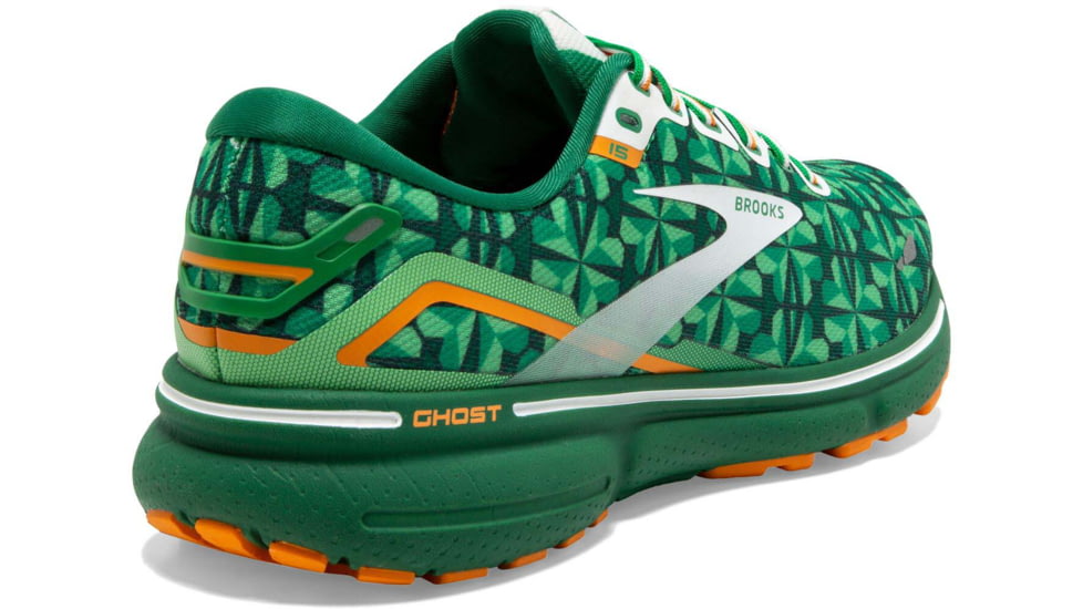 Brooks Ghost 15 Running Shoes - Mens, Green/White/Orange, 10.0, 1103931D371.100