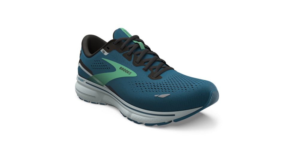 Brooks Ghost 15 Running Shoes - Mens, Moroccan Blue/Black/Spring Bud, 12.5 Medium, 1103931D462.125