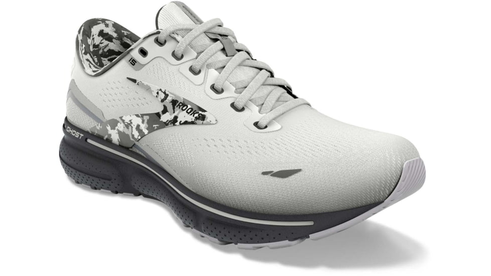 Brooks Ghost 15 Running Shoes - Mens, White/Ebony/Oyster, 12.0, 1103931D149.120