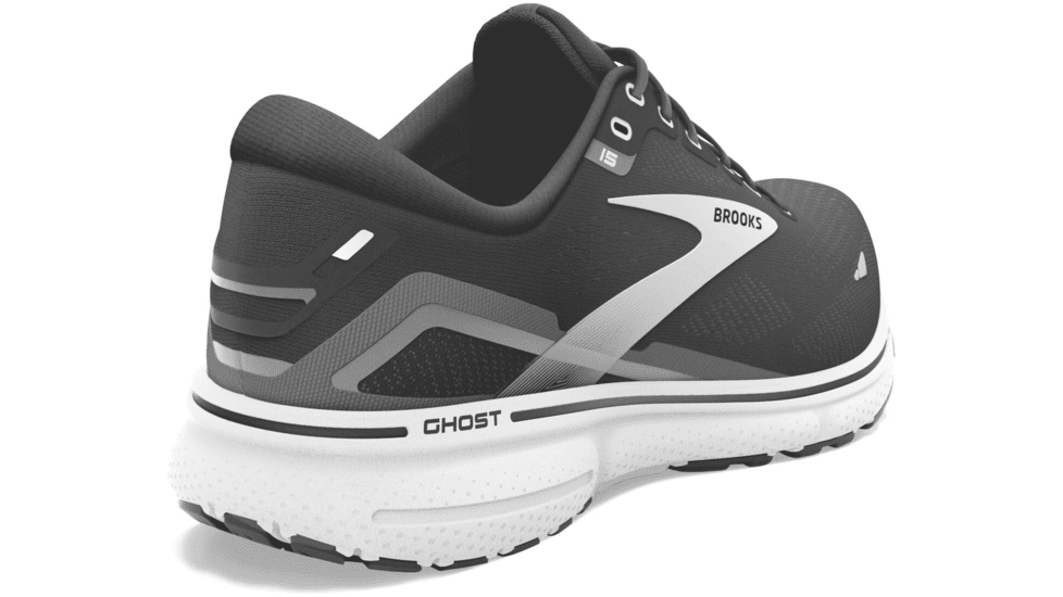 Brooks Ghost 15 Running Shoes - Mens, Wide, Black/Blackened Pearl/White, 12.5, 1103932E012.125