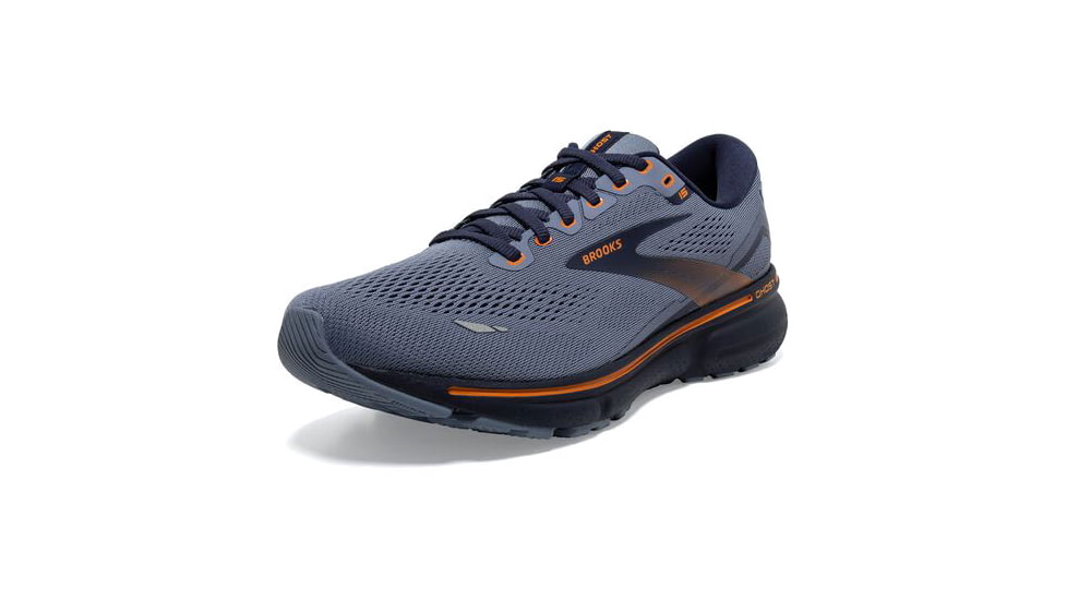 Brooks Ghost 15 Running Shoes - Mens, Wide, Flintstone/Peacoat/Oak, 9.0, 1103932E025.090