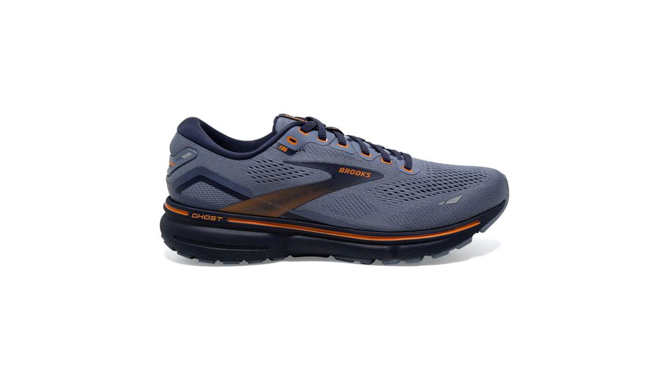 Brooks Ghost 15 Running Shoes - Mens, Wide, Flintstone/Peacoat/Oak, 9.0, 1103932E025.090
