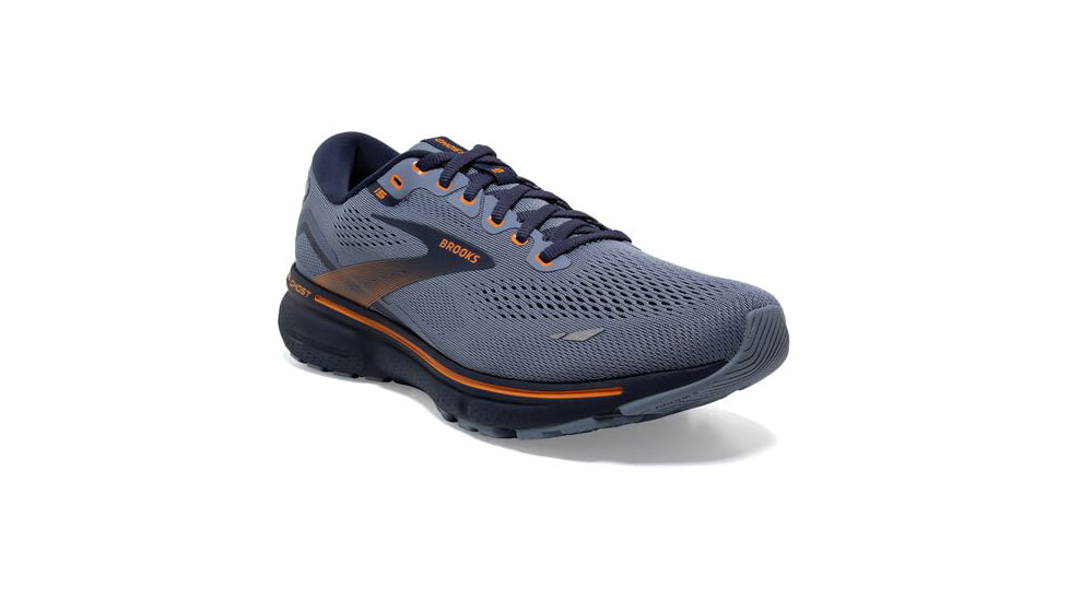 Brooks Ghost 15 Running Shoes - Mens, Wide, Flintstone/Peacoat/Oak, 9.0, 1103932E025.090