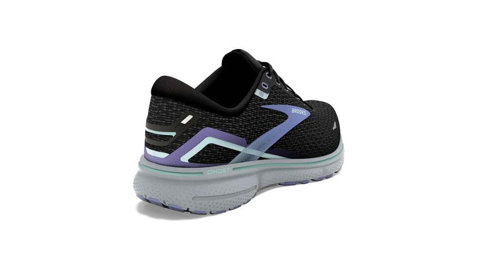 Brooks Ghost 15 Running Shoes - Womens, Medium, Black/Jacaranda/Salt, 6.0, 1203801B011.060