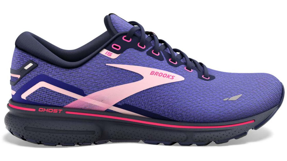 Brooks Ghost 15 Running Shoes - Womens, Medium, Blue/Peacoat/Pink, 10.0, 1203801B469.100