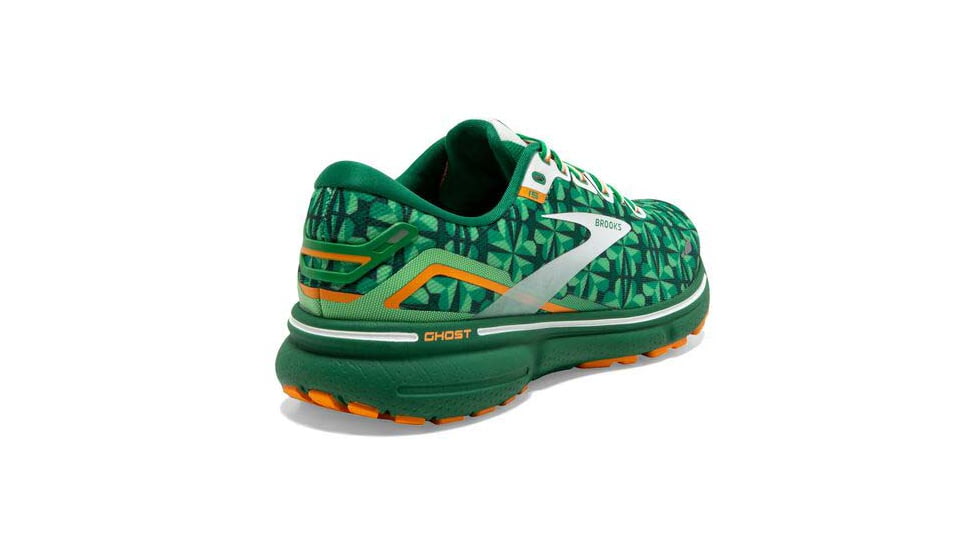 Brooks Ghost 15 Running Shoes - Womens, Medium, Green/White/Orange, 10.5, 1203801B371.105