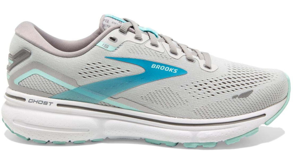 Brooks Ghost 15 Running Shoes - Womens, Medium, Grey/Blackened Pearl/Blue, 10.0, 1203801B085.100