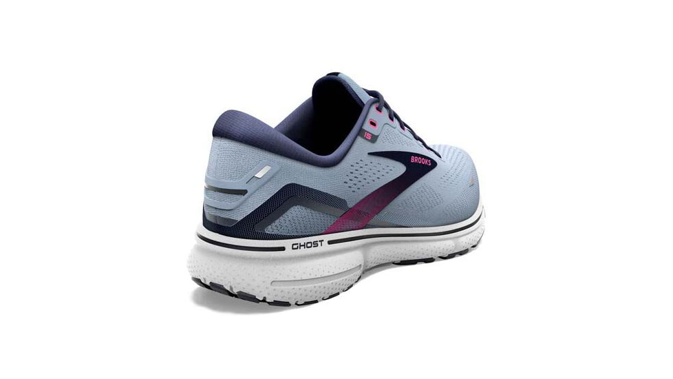 Brooks Ghost 15 Running Shoes - Womens, Medium, Kentucky Blue/Peacoat/Pink, 9.0, 1203801B493.090
