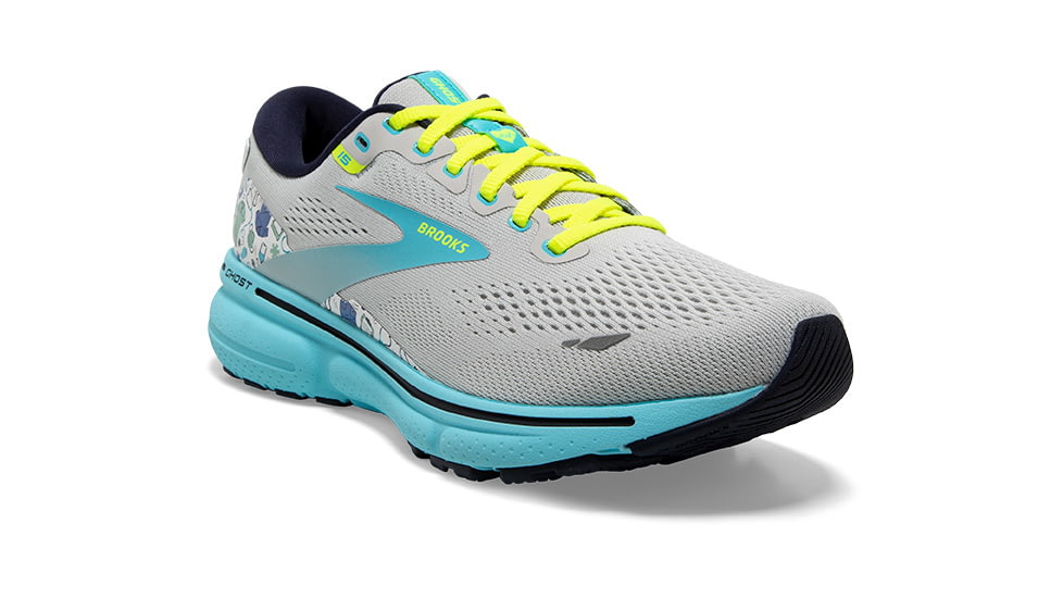Brooks Ghost 15 Running Shoes - Womens, Medium, Oyster/Bluefish/White, 6.5, 1203801B064.065