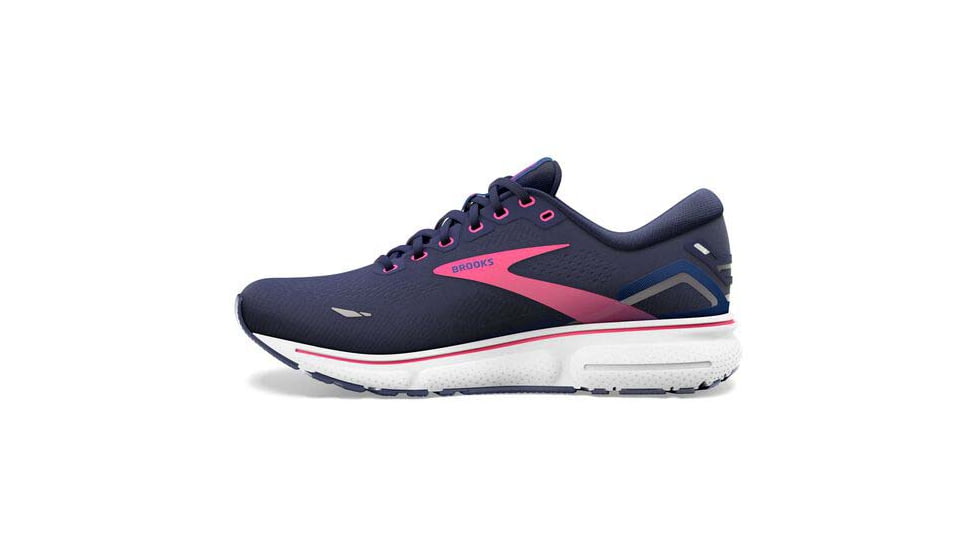 Brooks Ghost 15 Running Shoes - Womens, Medium, Peacoat/Blue/Pink, 8.0, 1203801B460.080