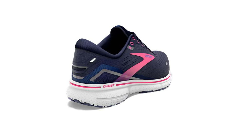 Brooks Ghost 15 Running Shoes - Womens, Medium, Peacoat/Blue/Pink, 8.0, 1203801B460.080