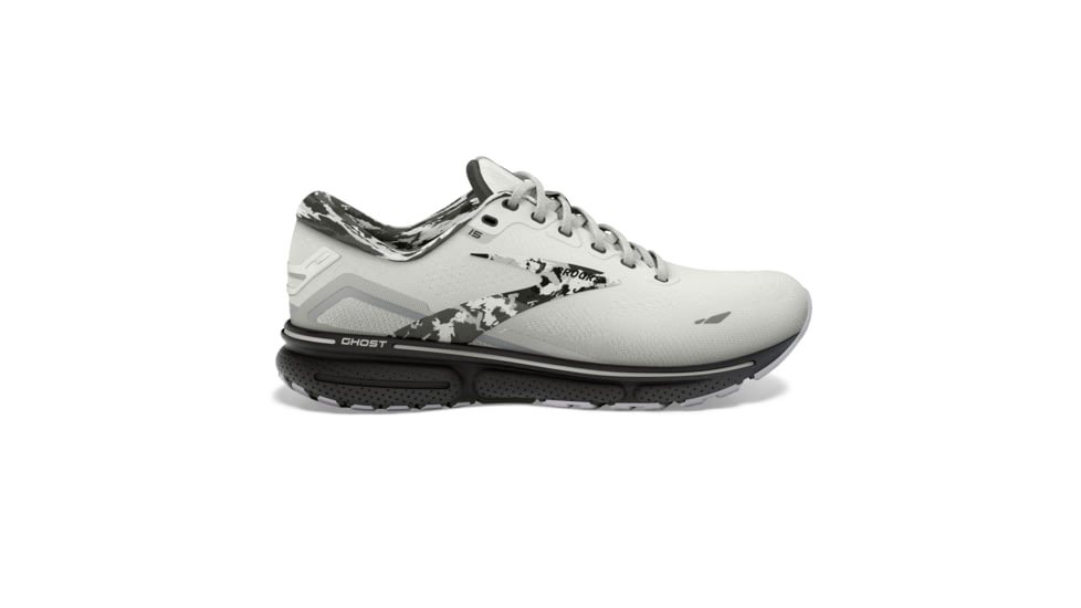 Brooks Ghost 15 Running Shoes - Womens, Medium, White/Ebony/Oyster, 9.5, 1203801B149.095