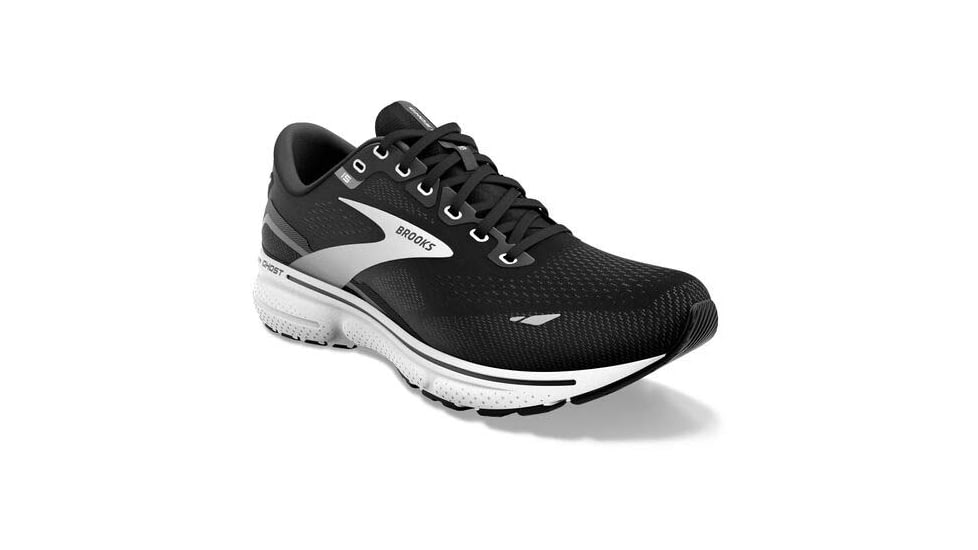 Brooks Ghost 15 Running Shoes - Womens, Wide, Black/Blackened Pearl/White, 9.5, 1203801D012.095
